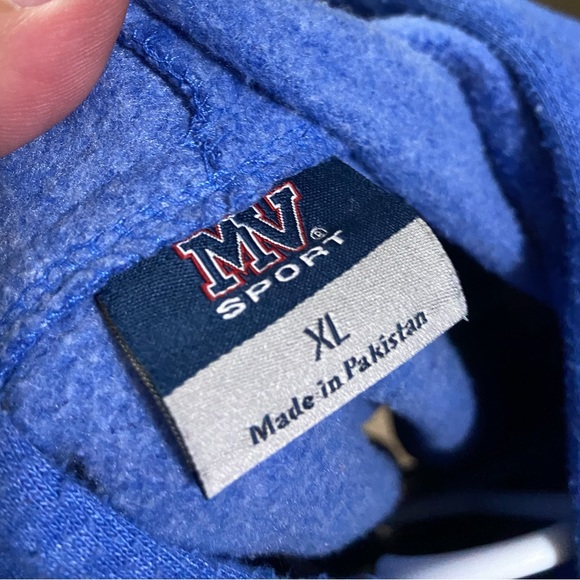 Nice Retro SACRAMENTO California Blue Short Sleeve Hoodie Sweatshirt Men’s XL - Picture 4 of 5